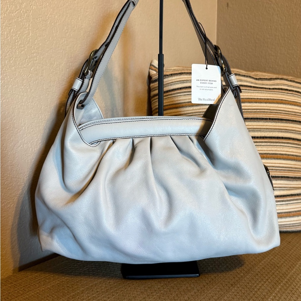 Fendi Light Gray Leather Hobo Bag Doctor Bag